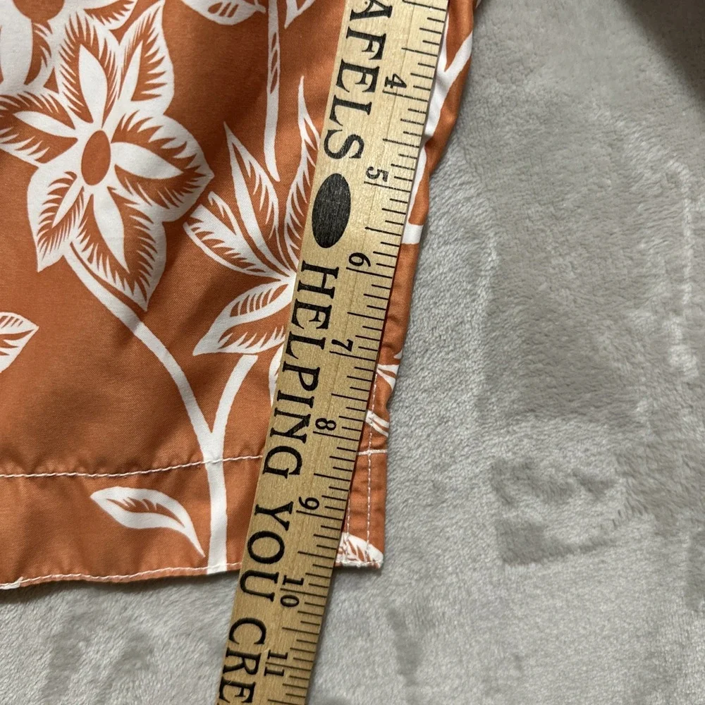 Polo‎ Ralph Lauren Board Shorts Men's M Orange White Floral Lined Lace Up Front